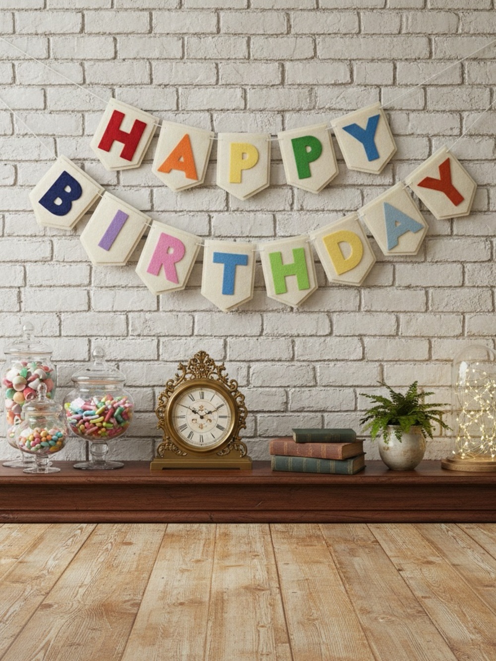 Felt Happy Birthday Banner, Rainbow Party Garland